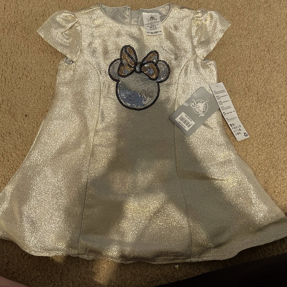 Girls 3T Disney silver/gold dress NWT